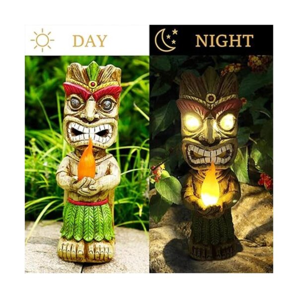 MIBUNG Estatua de jardín solar Tiki estatua de resina_3