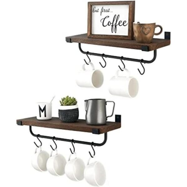 Mkono Juego de 2 soportes para tazas de café montados en_1