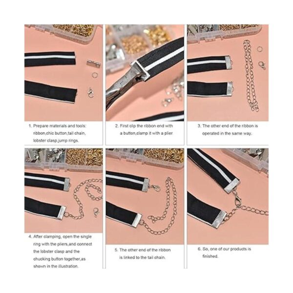 Kit de pulsera de cinta de 373 piezas para hacer joyas con