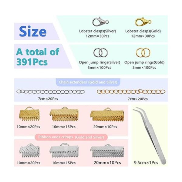 Kit de pulsera de cinta de 373 piezas para hacer joyas con