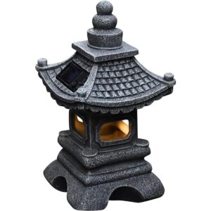 Gardenfans Farol solar LED de pagoda para jardín estatua_1
