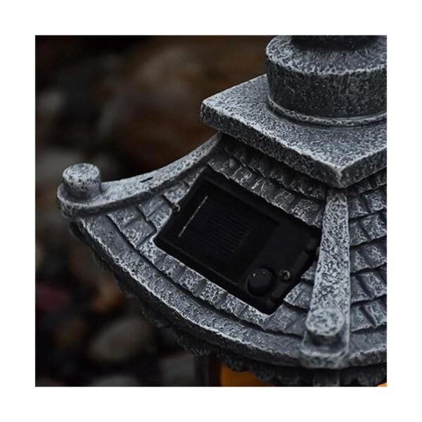 Gardenfans Farol solar LED de pagoda para jardín estatua_3