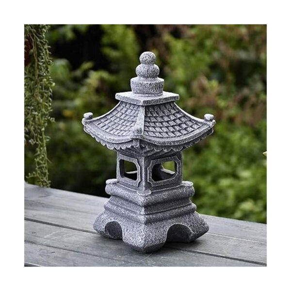 Gardenfans Farol solar LED de pagoda para jardín estatua_2
