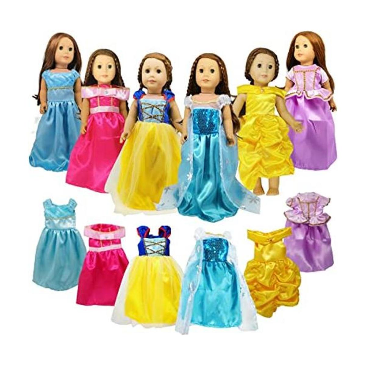 Muñeca americana de 18 pulgadas disfraz de princesa de 6