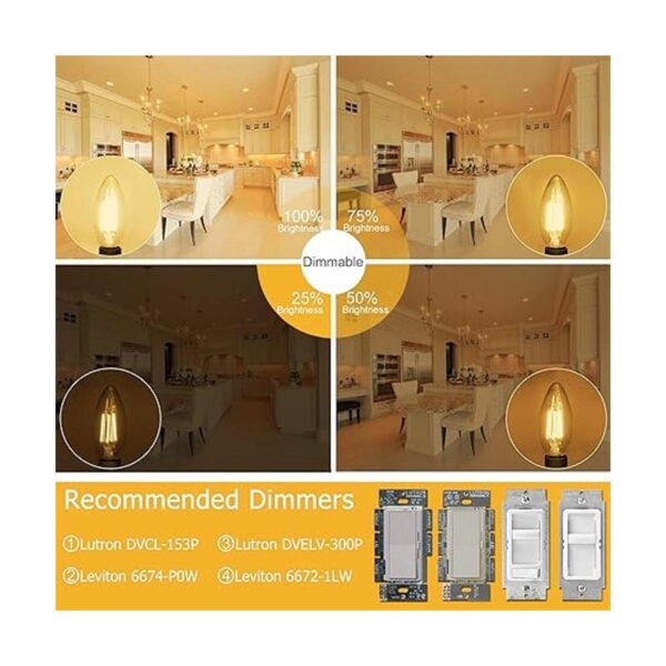 Bombilla LED de candelabro regulable de 2700 K suave y_2