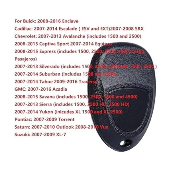 Llave de repuesto para Chevy Silverado Avalanche Equinox_4