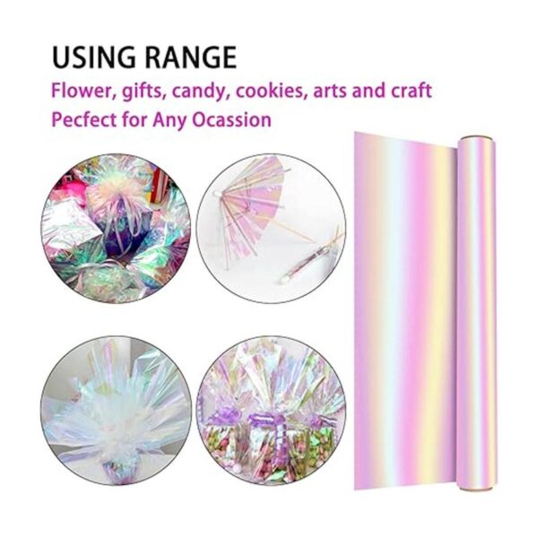 POPGIFTU 1 rollo de papel de celofán iridiscente de 49.2_3