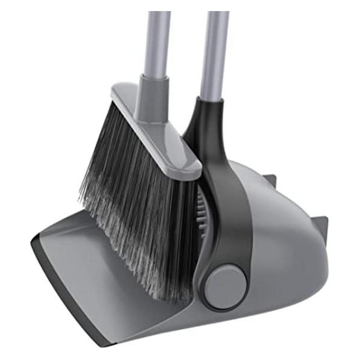 MR.SIGA Broom and Dustpan Set with Long Handle Upright