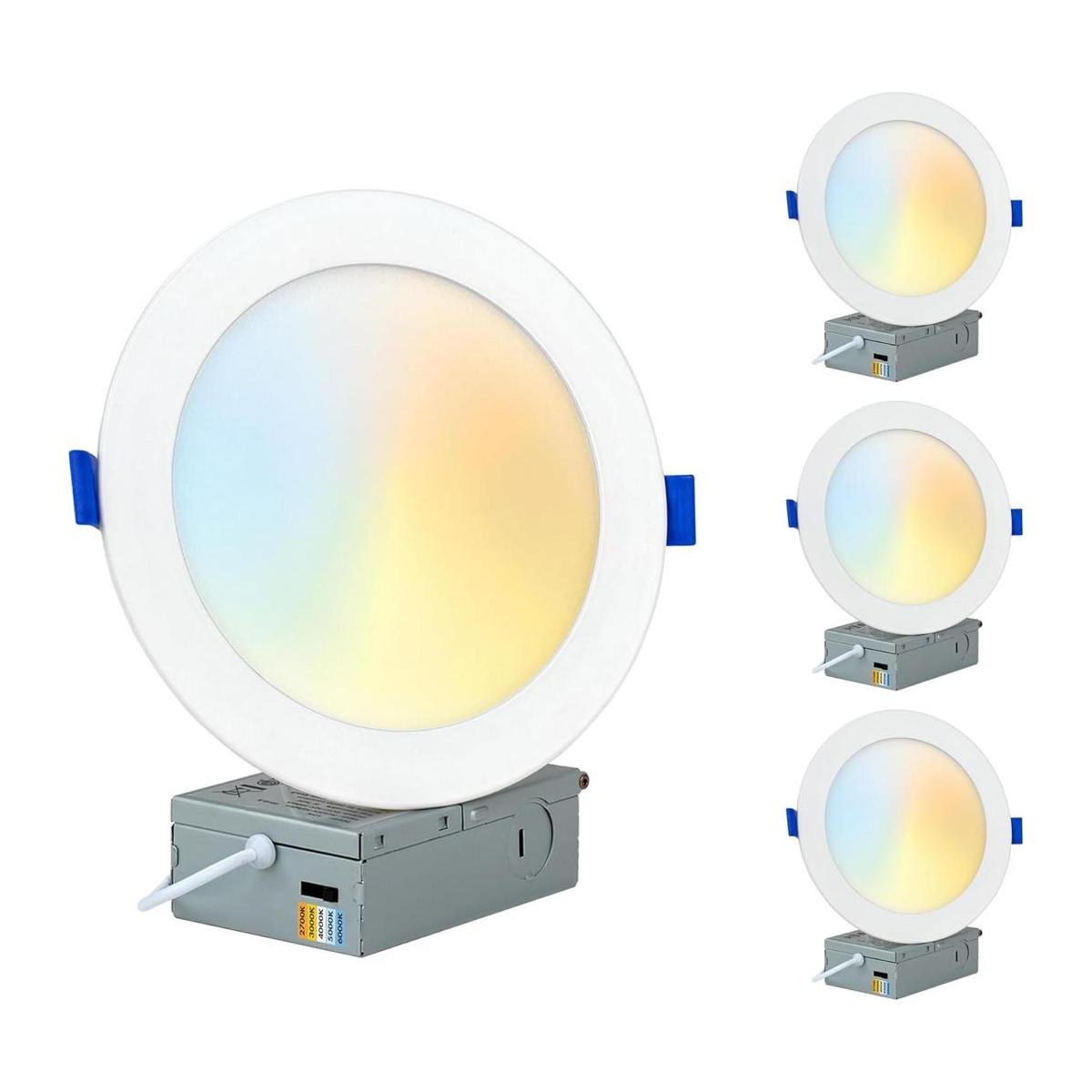 PROCURU Paquete de 4 luces LED de 6 pulgadas 2700K6000K de