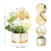 Juego de 2 flores artificiales LED en maceta flores