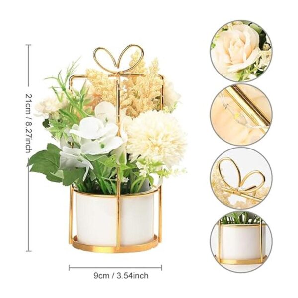 Juego de 2 flores artificiales LED en maceta flores