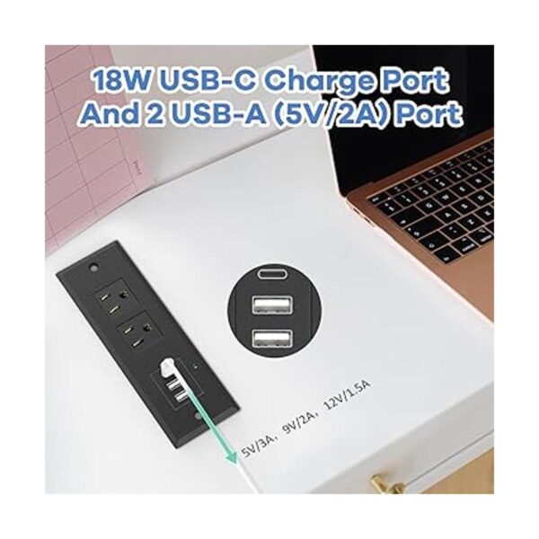 Regleta de alimentación empotrada con puerto USB toma de_4