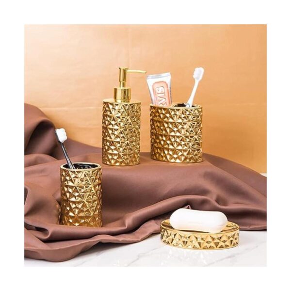 Juego de accesorios de baño dorados de 4 piezas para_5