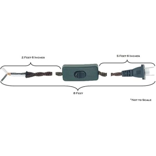 Cable de lámpara eléctrica cubierto de tela de rayón_2