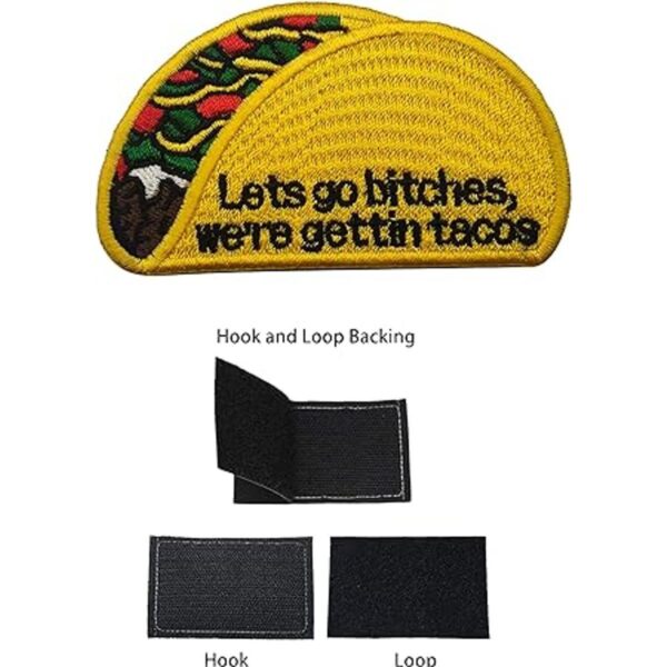 Parche bordado Lets Go Bitches We Gettin Tacos 2 piezas