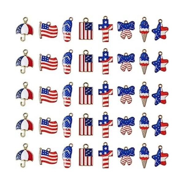 YEYULIN 40 dijes de bandera americana con estrella de