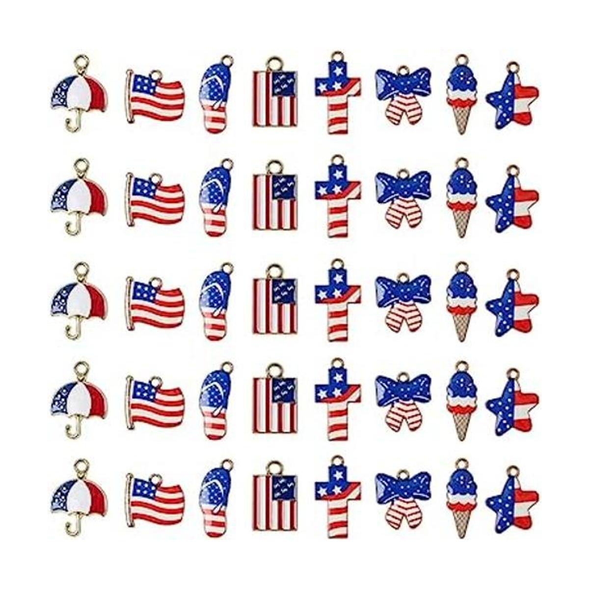 YEYULIN 40 dijes de bandera americana con estrella de