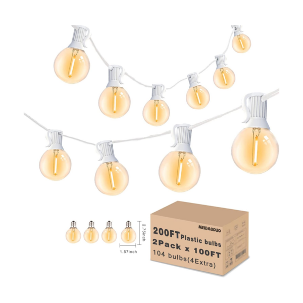 Cadena de luces LED G40 para exteriores de 200 pies color_1