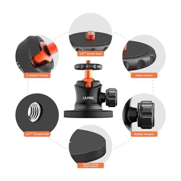 UURIG GoPro Accessories Juego de soporte magnético para_2