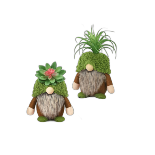Gnomos suculentas plantas verdes gnomos suecos de felpa_1