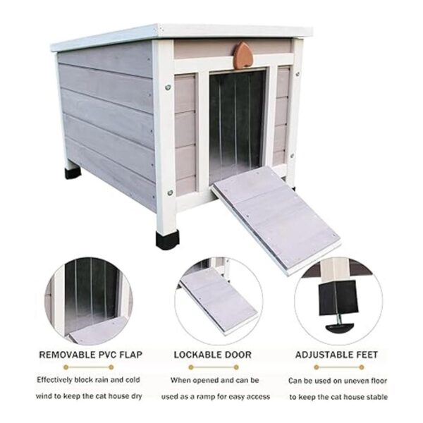 Outdoor Cat House Insulated Cat House for Feral Cat_6