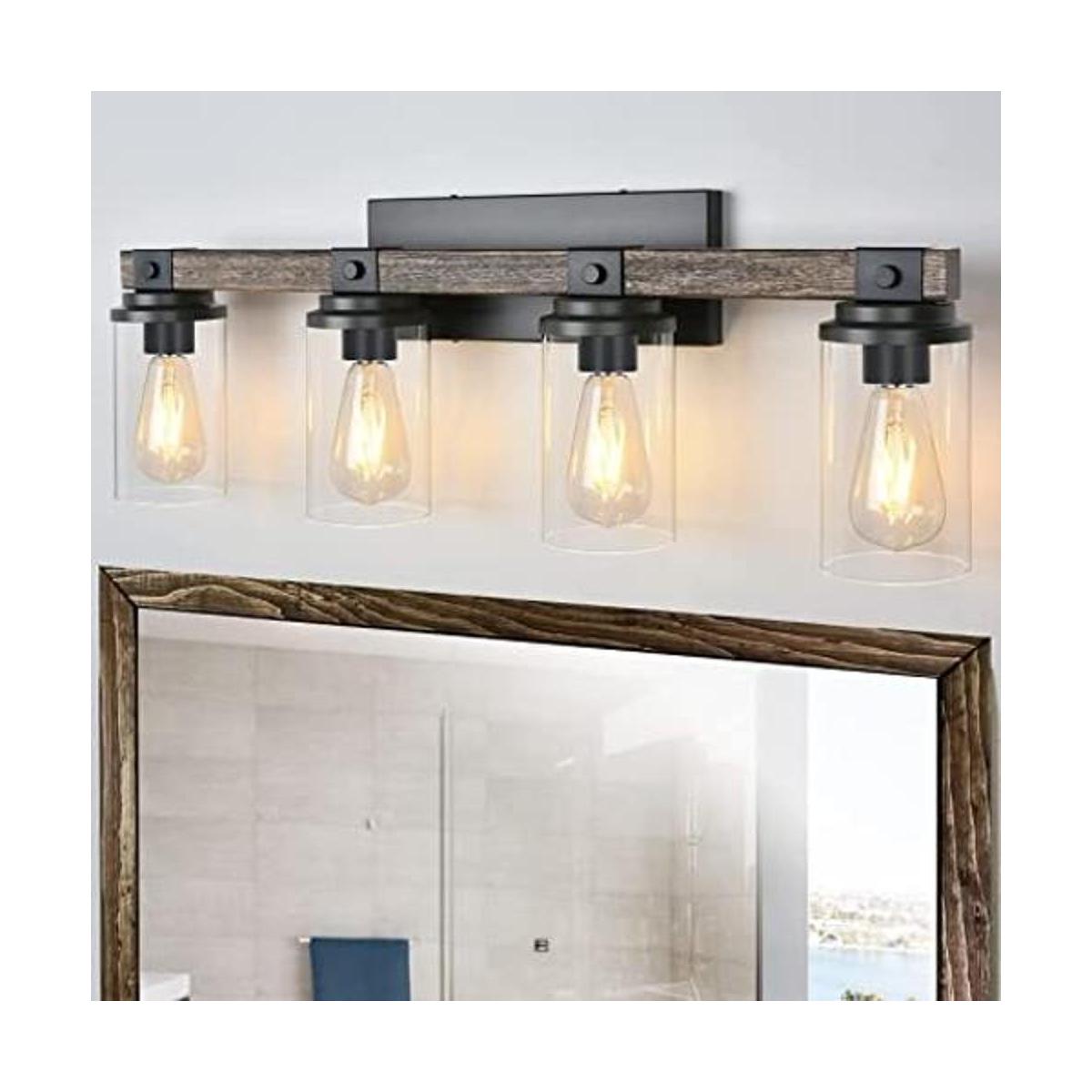 Lámpara de tocador de baño de granja 4 apliques de luz