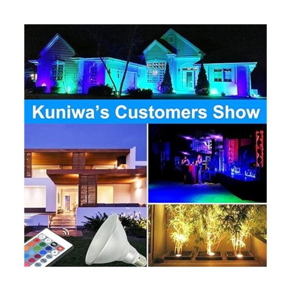 Kuniwa Paquete de 2 luces de inundación RGB PAR38 para_2