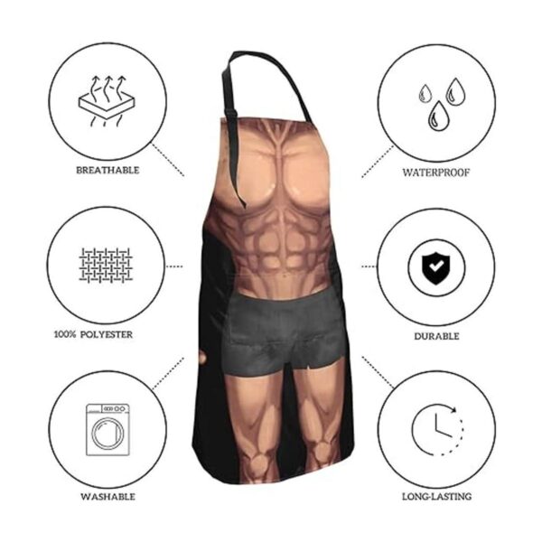 Perinsto Muscle Man Delantal impermeable con 2 bolsillos_3
