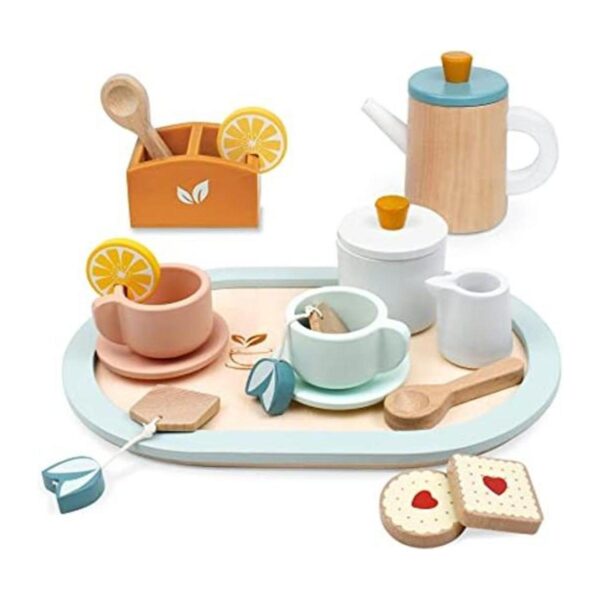 PairPear Juego de té de madera para niñas pequeñas_1