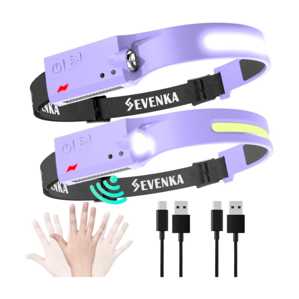 SEVENKA 2 faros delanteros recargables luz LED brillante_1
