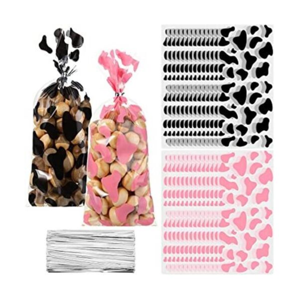 100 bolsas de regalo con estampado de vaca bolsas de_1