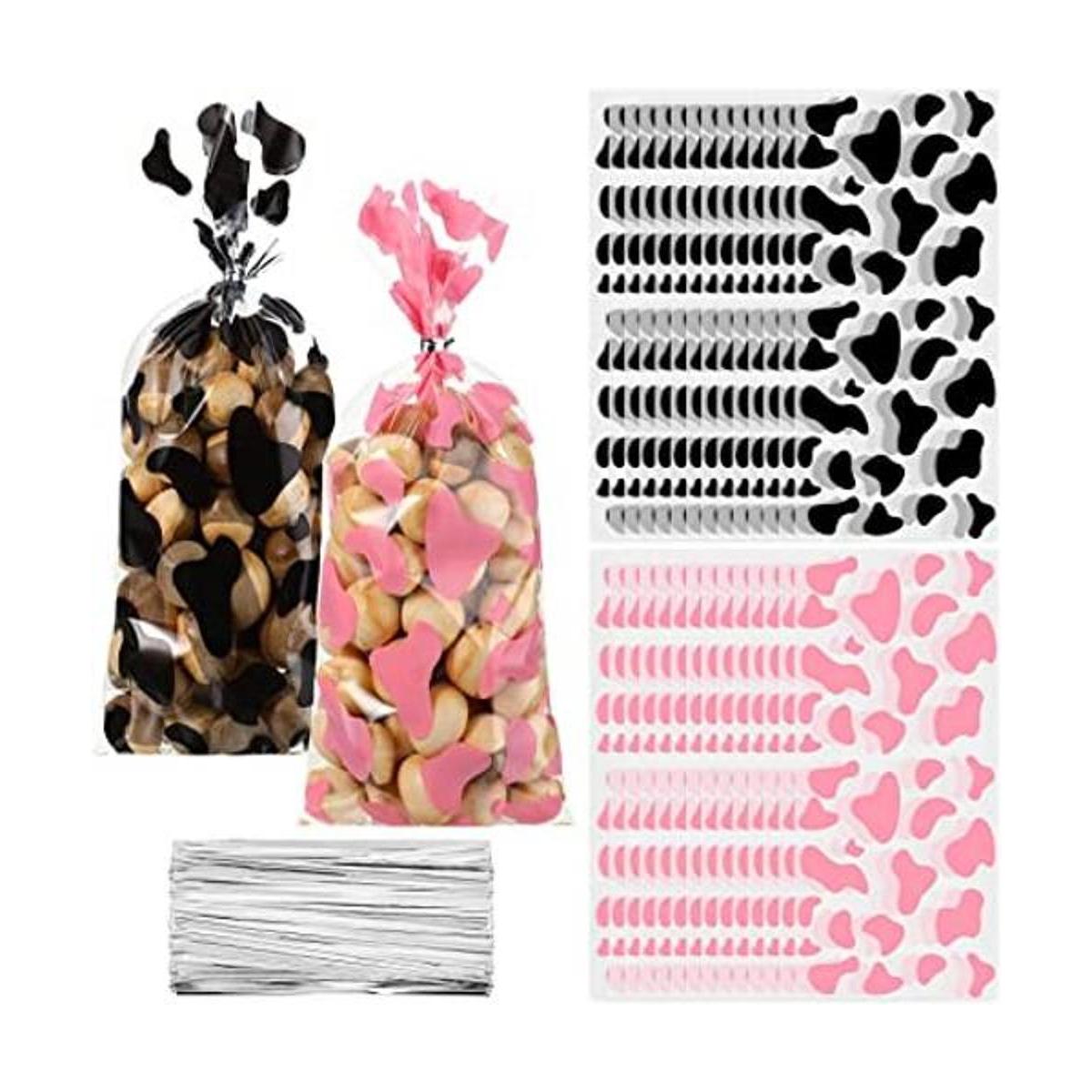 100 bolsas de regalo con estampado de vaca bolsas de