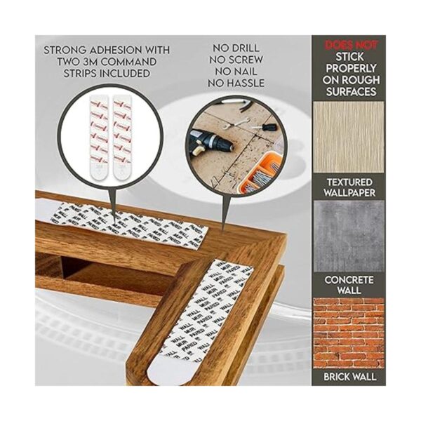Tapeera Soporte de pared triangular de madera para discos