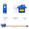 Smraza Kit de 4 piezas SG90 9G Micro Servo Metal Geared_5