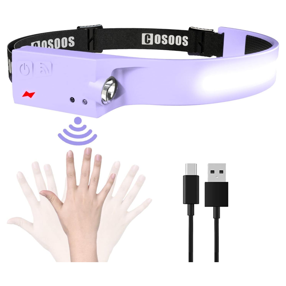COSOOS Linterna recargable para faros delanteros con luz