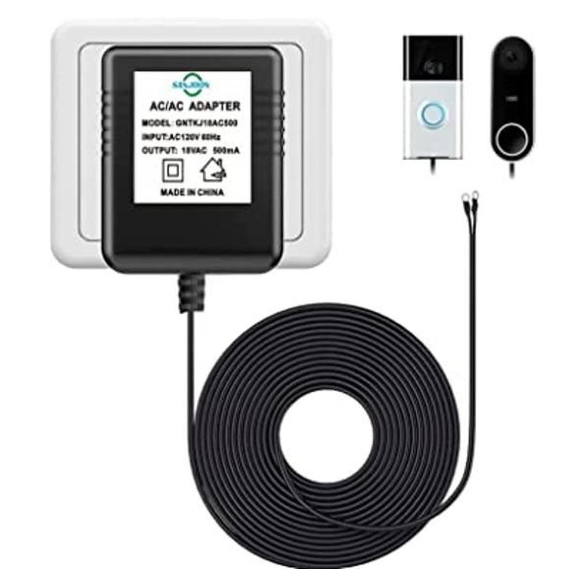 Adaptador de corriente de timbre de 26 pies para timbre de