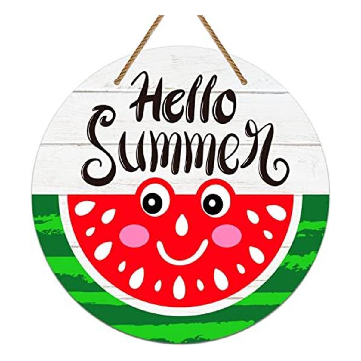 PETCEE Hello Summer Letrero para puerta de verano 11.4