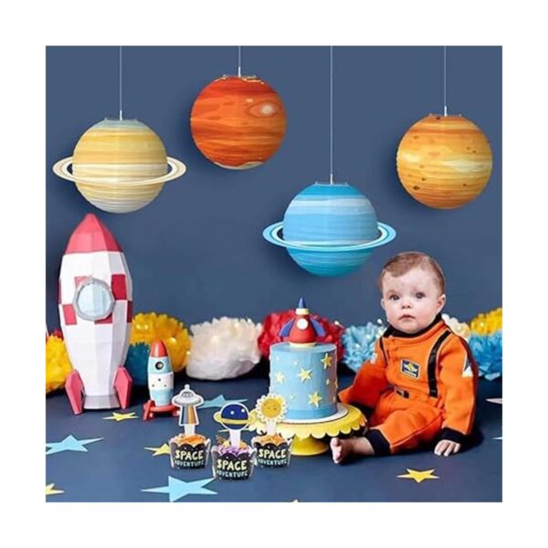 8 linternas de planetas de papel 3D de gran tamaño para