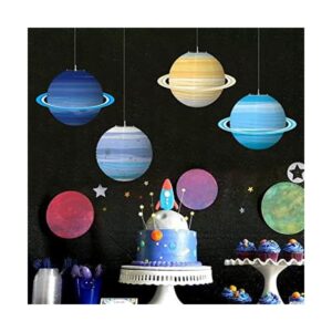 8 linternas de planetas de papel 3D de gran tamaño para