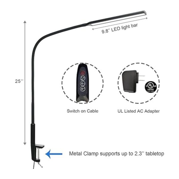Psiven Lámpara de escritorio LED lámpara de mesa con_4