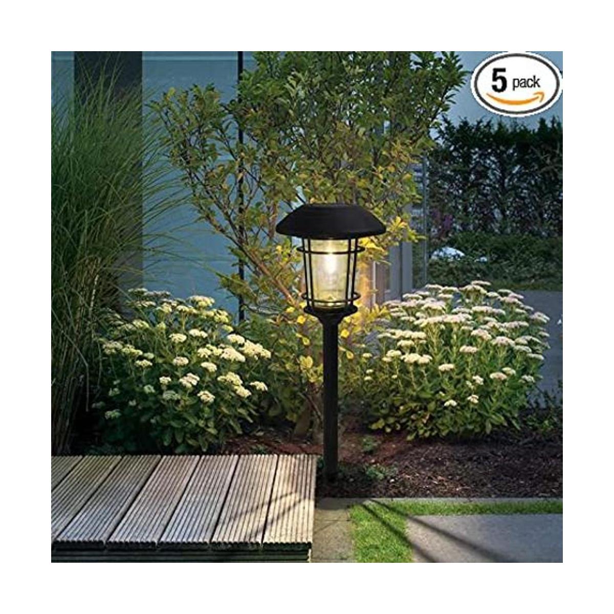 Grand Patio Solar Outdoor Lights 5 Pack Glass Light