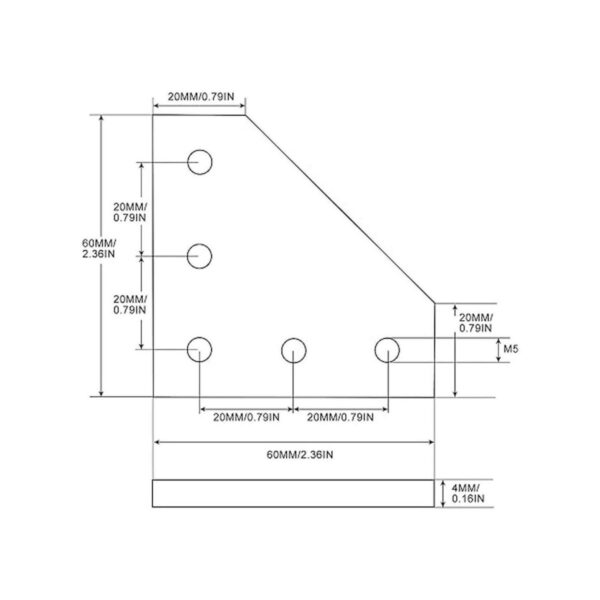 Juego de soportes de conector de extrusión de aluminio_4