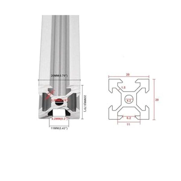 10 piezas de extrusión de aluminio con ranura en V 2020_4