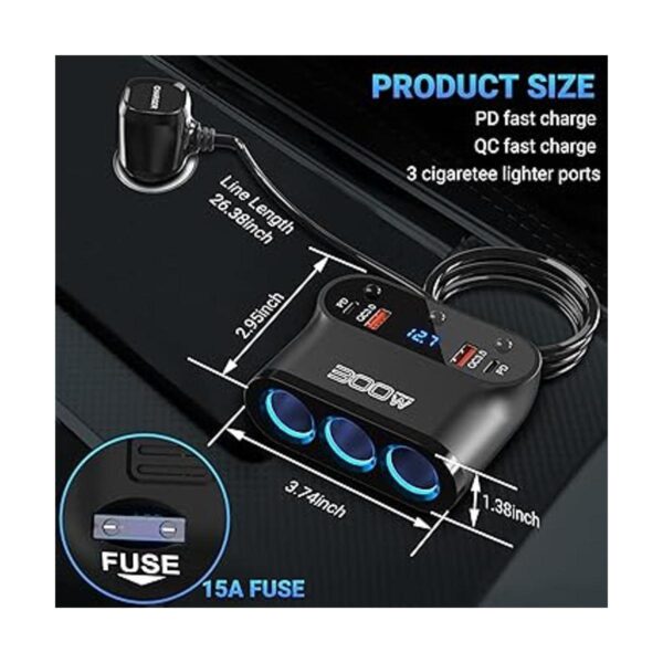 OUFFUN Divisor de encendedor de cigarrillos de 300 W_5
