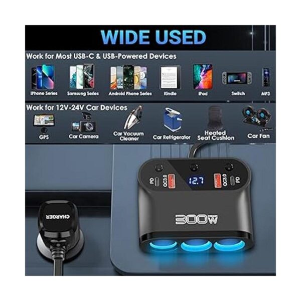OUFFUN Divisor de encendedor de cigarrillos de 300 W_6