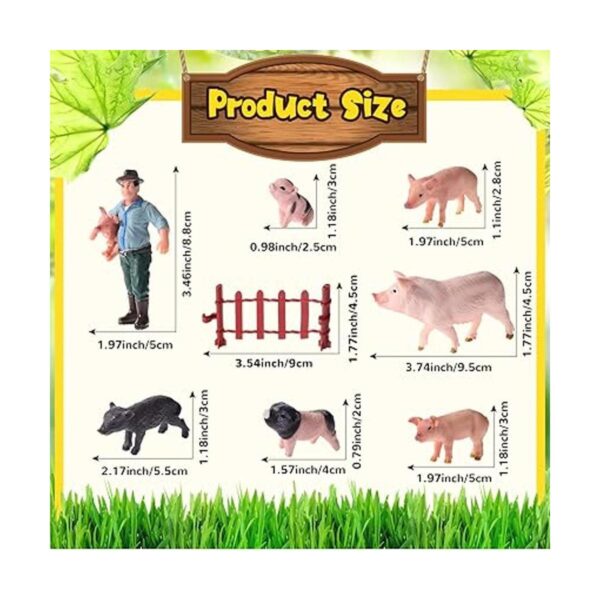 Juego de 17 figuras realistas de cerdo de granja con_2