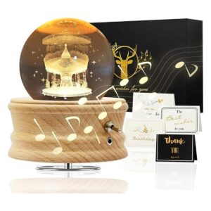 Hwawhin Caja de música con bola de cristal 3D caja de_1