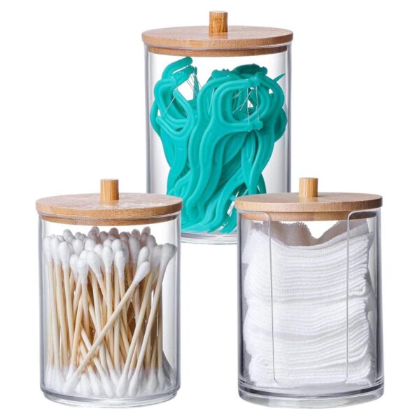 MKLZ 3 piezas de soporte Qtip y dispensador redondo de