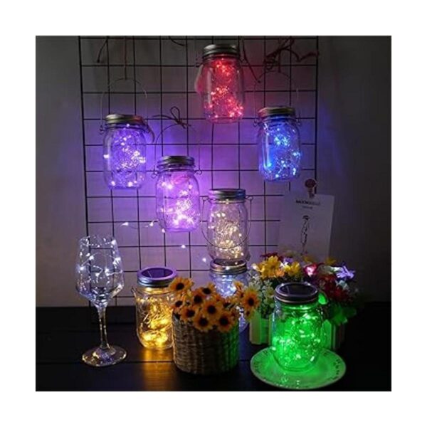 Miaro Paquete de 8 luces de tarro de masón 20 luces LED