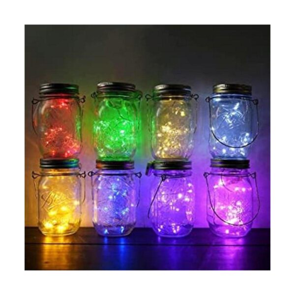Miaro Paquete de 8 luces de tarro de masón 20 luces LED